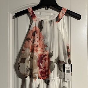 Robbie Bee Floral Blouse - White and Red
